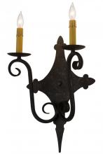 Meyda Black 183262 - 12"W Angelique 2 LT Wall Sconce