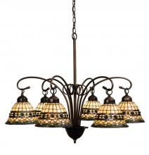 Meyda Black 18528 - 31"W Tiffany Roman 6 LT Chandelier