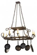 Meyda Black 185650 - 56"W Caiden 8 LT W/Downlights Pot Rack