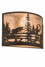 Meyda Black 185798 - 16"W Fly Fishing Creek Wall Sconce