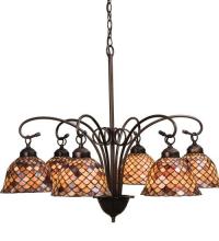 Meyda Black 18634 - 31"W Tiffany Fishscale 6 LT Chandelier