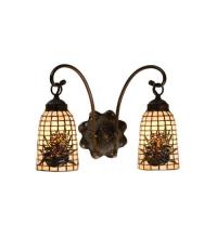 Meyda Black 18661 - 14.5"W Pine Barons 2 LT Wall Sconce