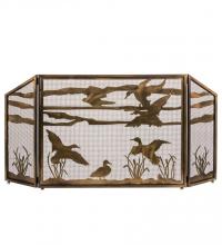 Meyda Black 187785 - 66" Wide X 32" High Ducks in Flight Fireplace Screen