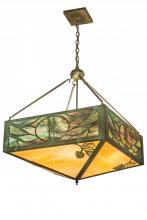 Meyda Black 187847 - 28" Square Balsam Pine Inverted Pendant