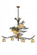 Meyda Black 188463 - 52"W Pine Branch Valley View 12 LT Chandelier