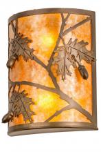 Meyda Black 188603 - 10"W Oak Leaf & Acorn Wall Sconce