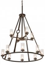 Meyda Black 189559 - 38"W Loxley Hugo 12 LT Chandelier