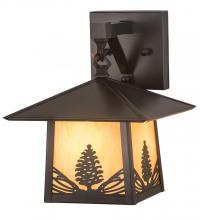 Meyda Black 192760 - 9"W Stillwater Mountain Pine Wall Sconce