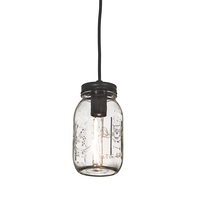 Meyda Black 193114 - 3.75" Wide Mason Jar Mini Pendant