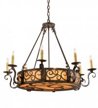 Meyda Black 194319 - 36" Wide Delano 8 Light Chandelier