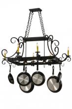 Meyda Black 195226 - 50" Long Caiden 6 Light Pot Rack