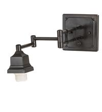 Meyda Black 195625 - 5" Wide Craftsman Brown Swing Arm Wall Sconce