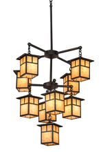 Meyda Black 196321 - 34" Wide Hyde Park "T" Mission 9 Light Chandelier