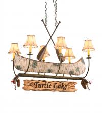 Meyda Black 197097 - 36" Long Personalized Canoe 6 Light Chandelier