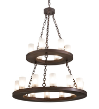 Meyda Black 197989 - 36" Wide Loxley 18 LT Two Tier Chandelier