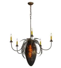 Meyda Black 19829 - 36"W Pinecone 5 Arm Chandelier