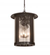 Meyda Black 198603 - 24" Wide Fulton Winter Pine Pendant