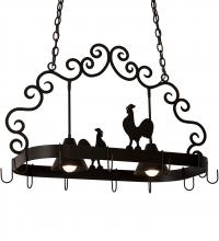 Meyda Black 199553 - 32" Long Poulet 2 Light Pot Rack