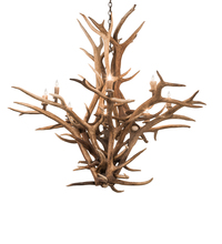 Meyda Black 200435 - 59" Wide Antlers Elk 8 Light Chandelier