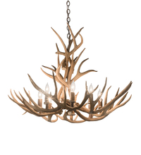 Meyda Black 200453 - 32" Wide Antlers Mule Deer 8 Light Chandelier