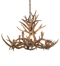 Meyda Black 200456 - 39" Long Antlers 8 Light Oblong Chandelier