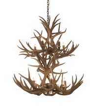 Meyda Black 200461 - 36" Wide Antlers Mule Deer 12 Light Chandelier