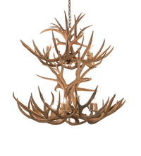 Meyda Black 200463 - 42" Wide Antlers Mule Deer 12 Light Chandelier