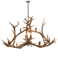 Meyda Black 200466 - 70" Long Antlers Elk 10 Light Oblong Chandelier