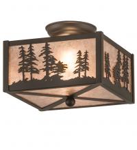 Meyda Black 200526 - 10" Square Tall Pines Flushmount