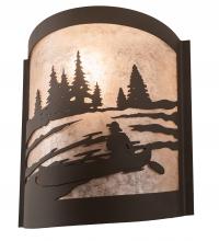 Meyda Black 200795 - 10" Wide Canoe At Lake Right Wall Sconce