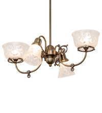 Meyda Black 202105 - 27" Long Revival Gas & Electric 4 Light Oblong Chandelier