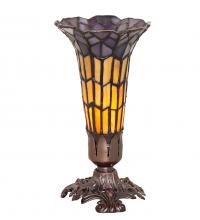 Meyda Black 20233 - 8" High Stained Glass Pond Lily Victorian Accent Lamp