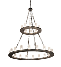 Meyda Black 202739 - 60" Wide Loxley 28 Light Two Tier Chandelier