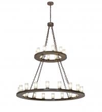 Meyda Black 202972 - 60" Wide Loxley 28 Light Two Tier Chandelier