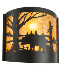 Meyda Black 203180 - 15" Wide Bear at Lake Wall Sconce