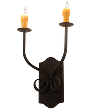 Meyda Black 204028 - 14" Wide Samuel 2 Light Wall Sconce