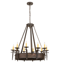 Meyda Black 204202 - 35" Wide Costello 10 Light Chandelier