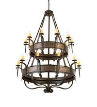 Meyda Black 204204 - 56" Wide Costello 20 Light Two Tier Chandelier