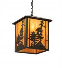 Meyda Black 204739 - 11.5" Square Tall Pines Pendant