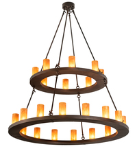 Meyda Black 210577 - 54" Wide Loxley 24 Light Two Tier Chandelier