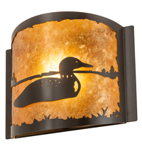 Meyda Black 211045 - 12" Wide Loon Right Wall Sconce