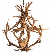 Meyda Black 212275 - 55" Wide Antlers Elk & Fallow Deer 10 Light Chandelier