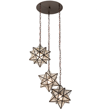 Meyda Black 213235 - 24" Wide Moravian Star 3 Light Cascading Pendant