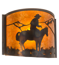 Meyda Black 213955 - 12" Wide Cowboy Wall Sconce