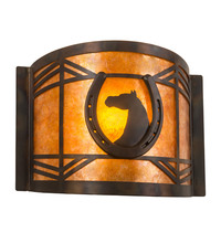 Meyda Black 213985 - 12" Wide Horseshoe Wall Sconce