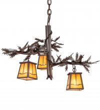 Meyda Black 215312 - 24" Wide Pine Branch Valley View 3 Light Chandelier