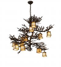 Meyda Black 216222 - 50" Long Pine Branch Valley View 12 Light Chandelier