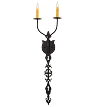 Meyda Black 216226 - 11" Wide Merano 2 Light Wall Sconce