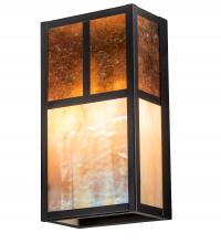 Meyda Black 216256 - 7" Wide Hyde Park "T" Mission Wall Sconce