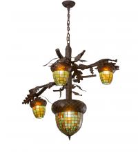 Meyda Black 216420 - 48" Wide Acorn Branch 4 Light Cascading Chandelier